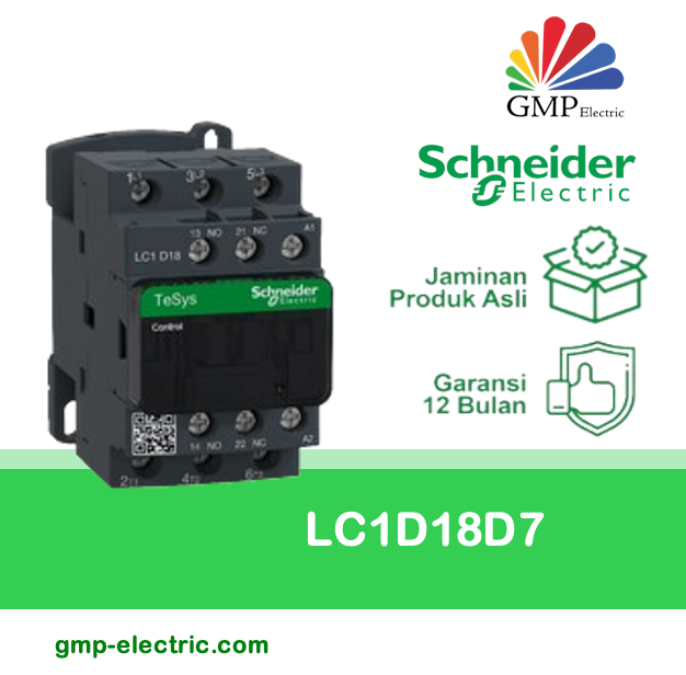 Kontaktor Schneider LC1D18D7 7,5KW 42VAC Auxilary 1NO+1NC