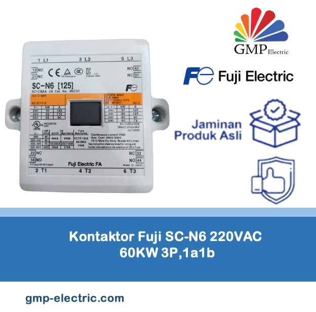 Kontaktor Fuji SC-N6 220VAC 60KW 3P,1a1b