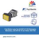 Push Button Lamp Fuji AH165-TLY11E3 Retangular, Momentary, LED 24V DC 16 mm Yellow 1NO+1NC
