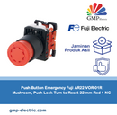 Push Button Emergency Fuji AR22 VOR-01R Mushroom, Push Lock-Turn to Reset 22 mm Red 1 NC