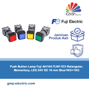 Push Button Lamp Fuji AH164-TLW11E3 Retangular, Momentary, LED 24V DC 16 mm Blue1NO+1NC
