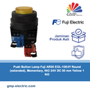 Push Button Lamp Fuji AR30 EOL-10E4Y Round (extended), Momentary, INC 24V DC 30 mm Yellow 1 NO