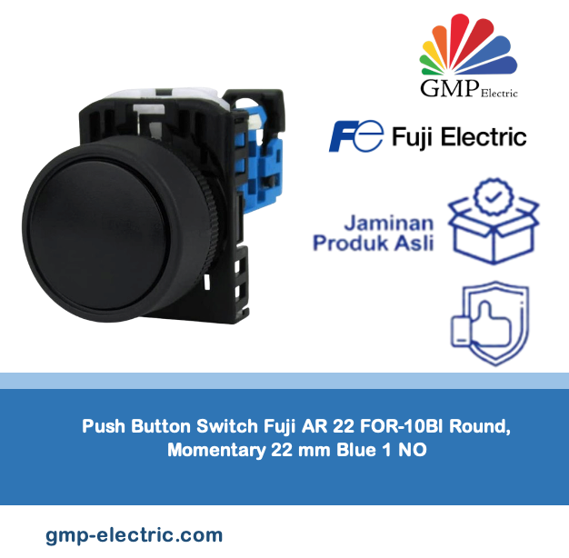 Push Button Switch Fuji AR 22 FOR-10Bl Round, Momentary 22 mm Blue 1 NO