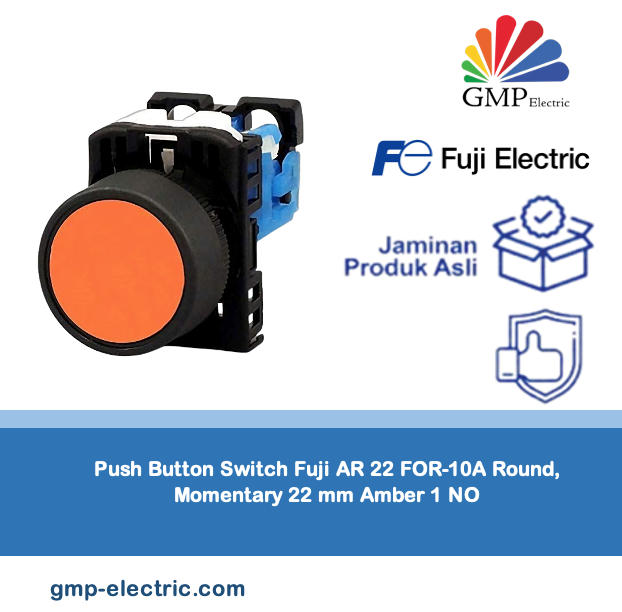 Push Button Switch Fuji AR 22 FOR-10A Round, Momentary 22 mm Amber 1 NO
