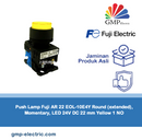 Push Lamp Fuji AR 22 EOL-10E4Y Round (extended), Momentary, LED 24V DC 22 mm Yellow 1 NO
