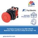 Push Button Emergency Fuji AR30 V2R-01R Mushroom, Push Lock-Turn to Reset 30 mm Red 1 NC
