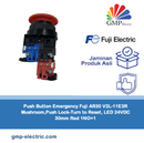 Push Button Emergency Fuji AR30 V2L-11E3R Mushroom,Push Lock-Turn to Reset, LED 24VDC 30mm Red 1NO+1