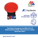 Push Button Emergency Fuji AR30 V1R-11R Mushroom(Giant Head), Push Lock-Turn to Reset 30mm Red 1NO+1
