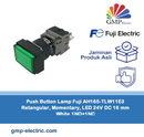 Push Button Lamp Fuji AH165-TLW11E3 Retangular, Momentary, LED 24V DC 16 mm White 1NO+1NC