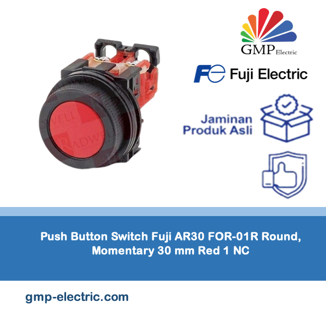 Push Button Switch Fuji AR30 FOR-01R Round, Momentary 30 mm Red 1 NC