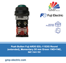 Push Button Fuji AR30 EOL-11E3G Round (extended), Momentary 30 mm Green 1NO+1NC, INC 24V DC