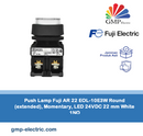Push Lamp Fuji AR 22 EOL-10E3W Round (extended), Momentary, LED 24VDC 22 mm White 1NO