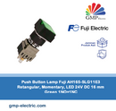 Push Button Lamp Fuji AH165-SLG11E3 Retangular, Momentary, LED 24V DC 16 mm Green 1NO+1NC