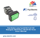 Push Button Lamp Fuji AH165-TLG11E3 Retangular, Momentary, LED 24V DC 16 mm Green 1NO+1NC