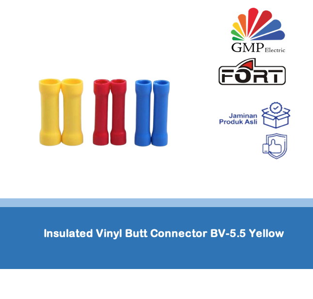 Insulated Vinyl Butt Connector BV-5.5 Yellow