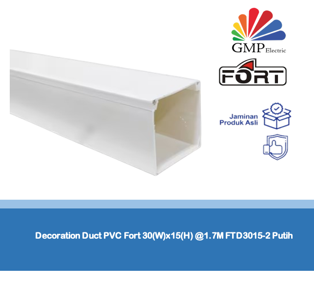 Decoration Duct PVC Fort 30(W)x15(H) @1.7M FTD3015-2 Putih