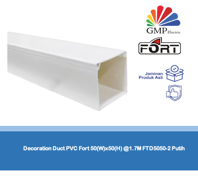 Decoration Duct PVC Fort 50(W)x50(H) @1.7M FTD5050-2 Putih