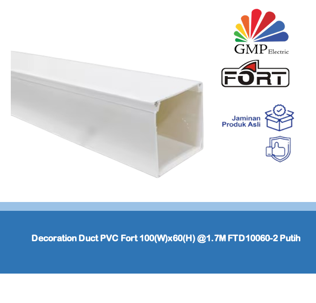 Decoration Duct PVC Fort 100(W)x60(H) @1.7M FTD10060-2 Putih