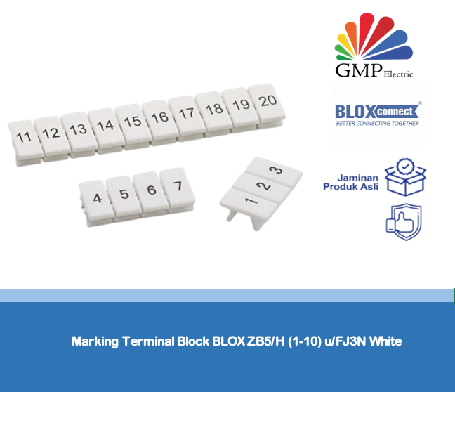 Marking Terminal Block BLOX ZB5/H (1-10) u/FJ3N White