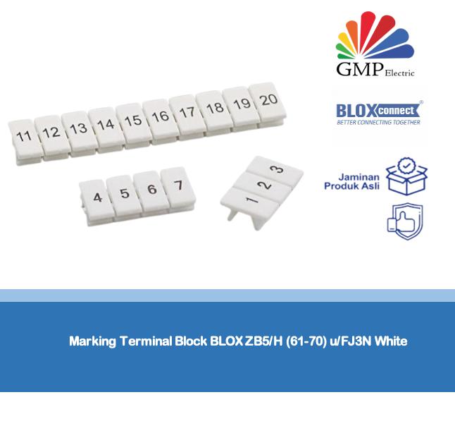 Marking Terminal Block BLOX ZB5/H (61-70) u/FJ3N White