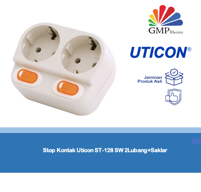 Stop Kontak Uticon ST-128 SW 2Lubang+Saklar