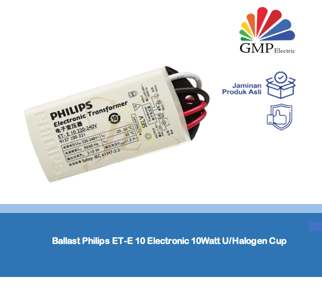 Ballast Philips ET-E 10 Electronic 10Watt U/Halogen Cup