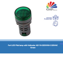Fort LED Pilot lamp with Voltmeter AD116-22DSVB-G 220VAC Green