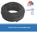 Flexible PVC dia.In 15mm  Belah @50mtr Black