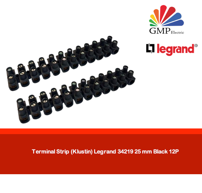 Terminal Strip (Klustin) Legrand 34219 25 mm Black 12P