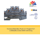 Terminal Blok Blox Push-in 3 Tingkat FJ7-2.5KK(GR) 2.5mm 800V 24A Grey