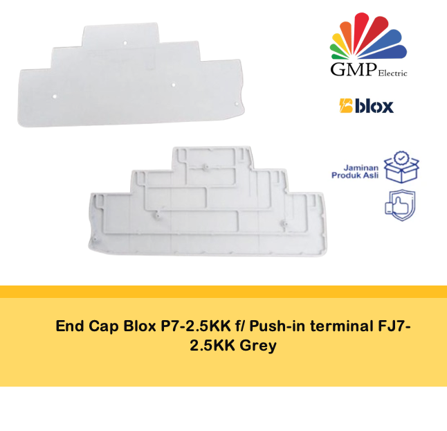 End Cap Blox P7-2.5KK f/ Push-in terminal FJ7-2.5KK Grey