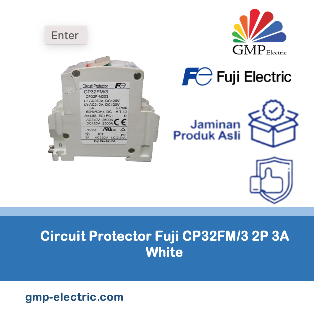Circuit Protector Fuji CP32FM/3 2P 3A White
