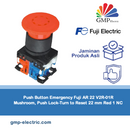 Push Button Emergency Fuji AR 22 V2R-01R Mushroom, Push Lock-Turn to Reset 22 mm Red 1 NC