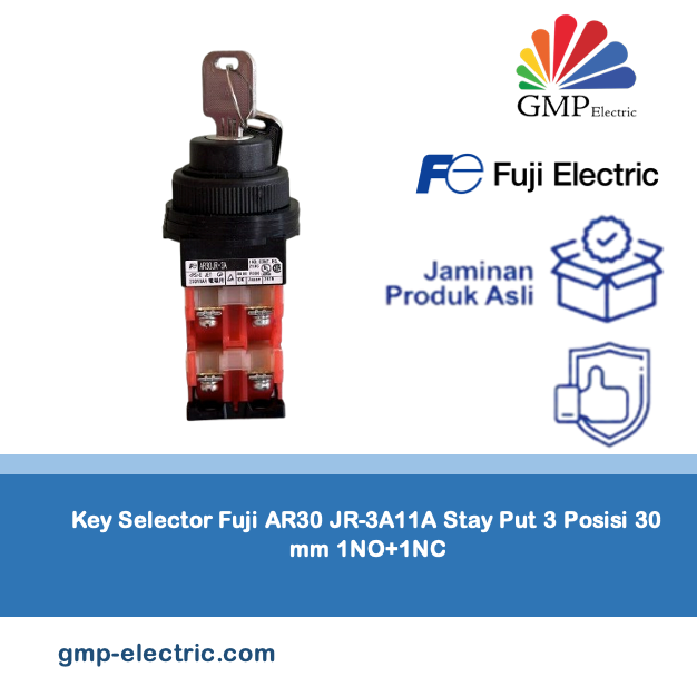 Key Selector Fuji AR30 JR-2A11A Stay Put 2 Posisi 30 mm 1NO+1NC