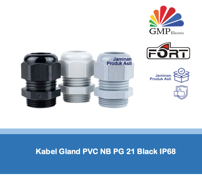 Kabel Gland PVC NB PG 21 Black IP68