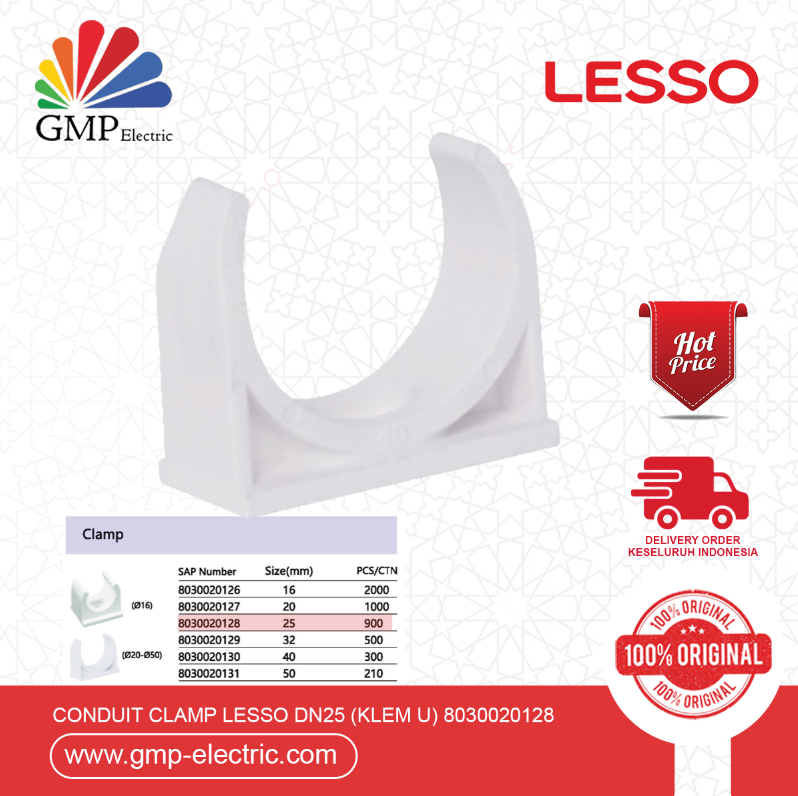Conduit Clamp Lesso dn25 (Klem U) 8030020128
