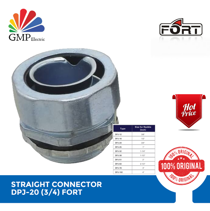 Straight Connector DPJ-20 (3/4) fort @100pcs