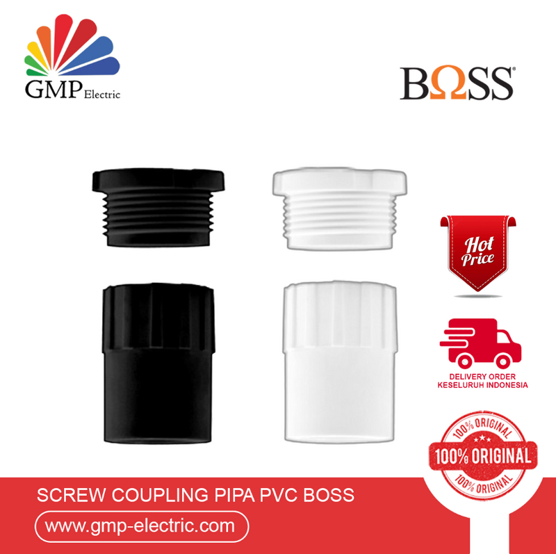 Screw Coupling Pipa PVC Boss + Male Bush B258/20BK + B281/20BK Black