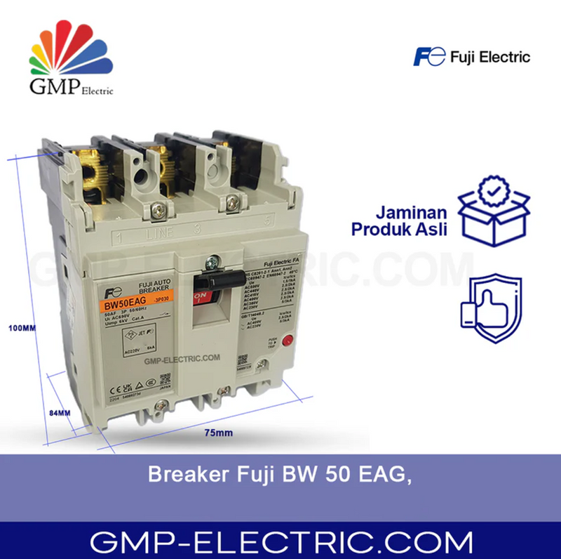 Breaker Fuji BW 50 EAG, 2.5 Ka, 380/415VAC 3P 50A / BW50EAG