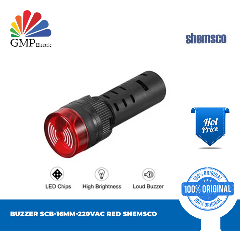 Buzzer SCB-16mm-24VDC Red Shemsco