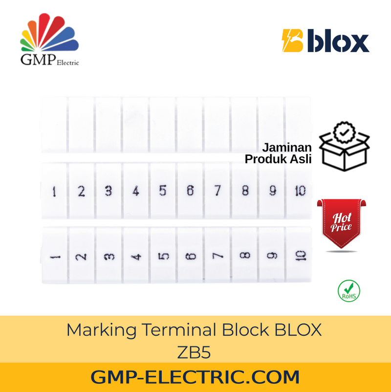 Marking Terminal Blok BLOX ZB5(50~59) u/ FJ-3N White