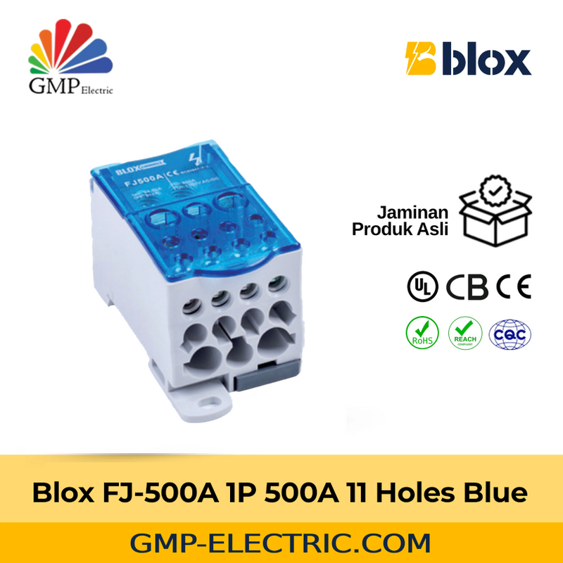 Power Distribution Block Blox FJ-500A 1P 500A 11 Holes Blue