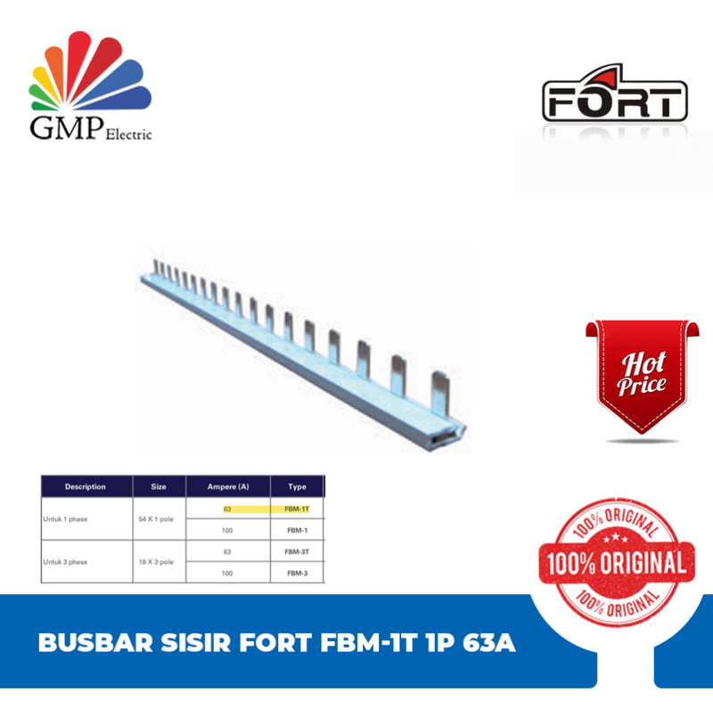 Busbar Sisir Fort FBM-1T 1P 63A