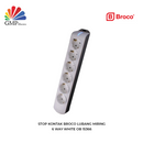 Stop Kontak Broco Lubang Miring 6 Way White OB 15366