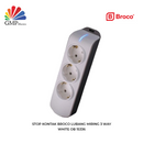 Stop Kontak Broco Lubang Miring 3 Way White OB 15336