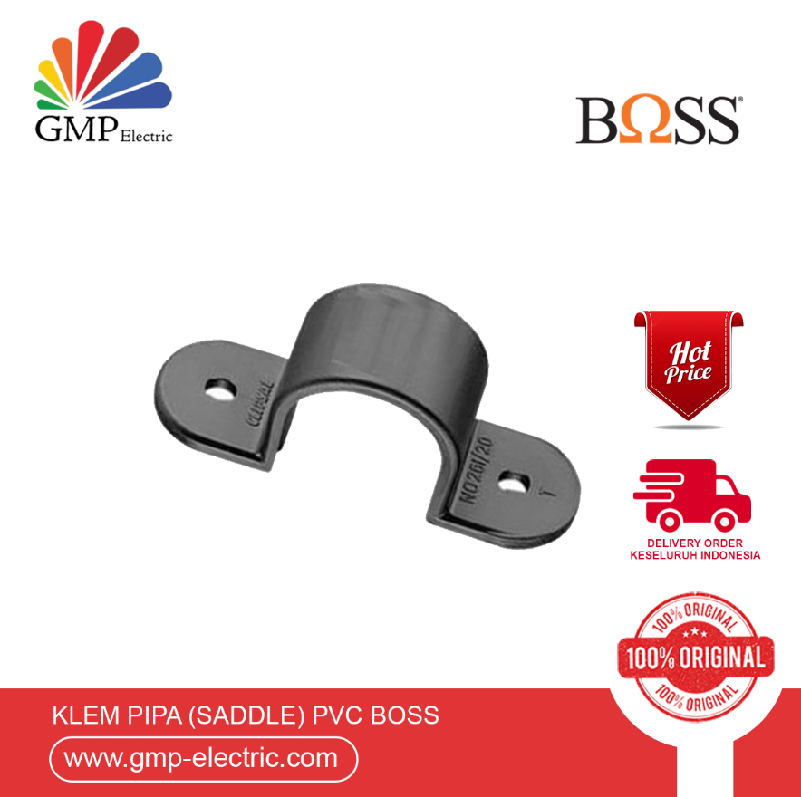 Klem Pipa (Saddle) PVC Boss 25mm B261/25BK Black