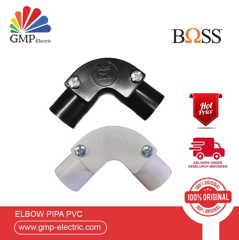 Elbow Pipa PVC 25mm BOSS B244/25WE White