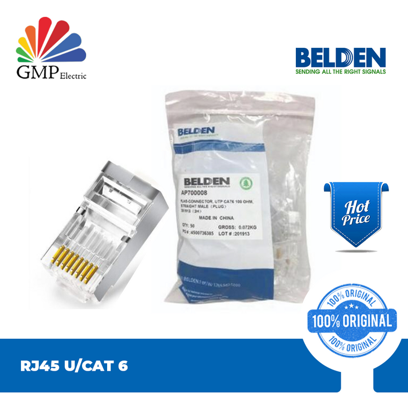 Connector RJ45 U/CAT 6 belden @50 pcs AP700008