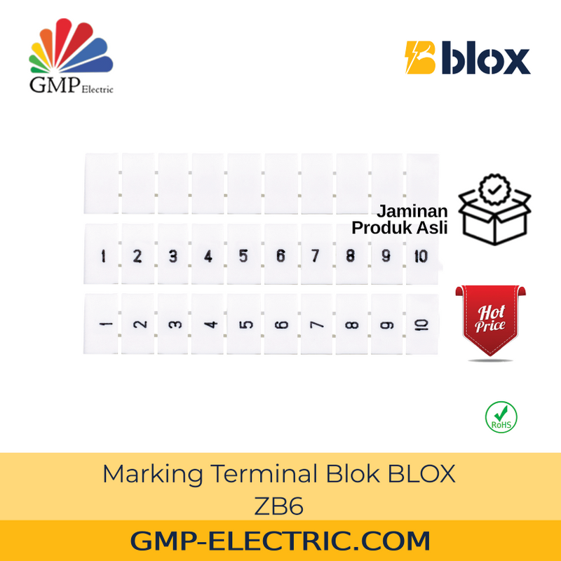 Marking Terminal Blok BLOX ZB6 60~69 u/ FJ-5N White