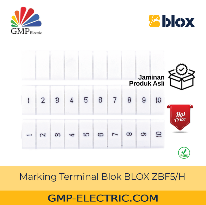 Marking Terminal Blok BLOX ZBF5/H (21-30) u/ FJ6-2.5K White